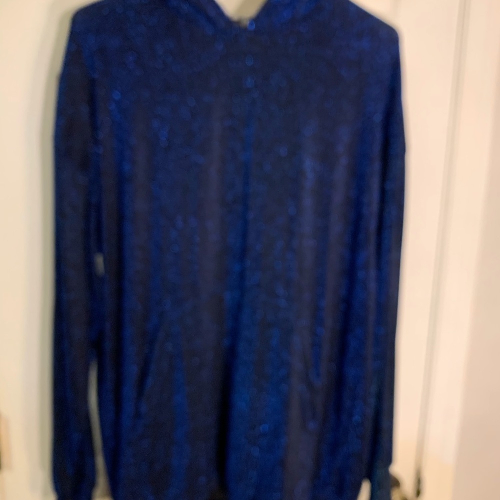 Forever 21 Blue Black Metallic Hoodie L